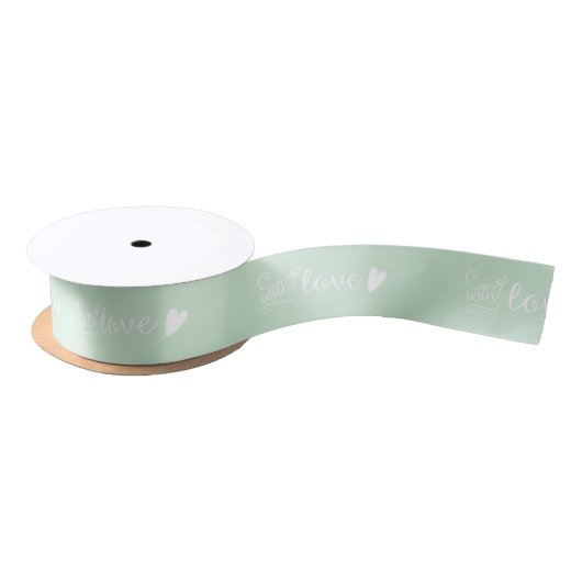 Mint Green met liefdesharten Lint (Spoel)