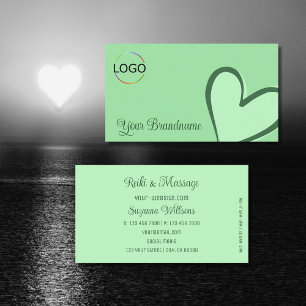 Mint Green met prachtige hartslag en Logo Visitekaartje