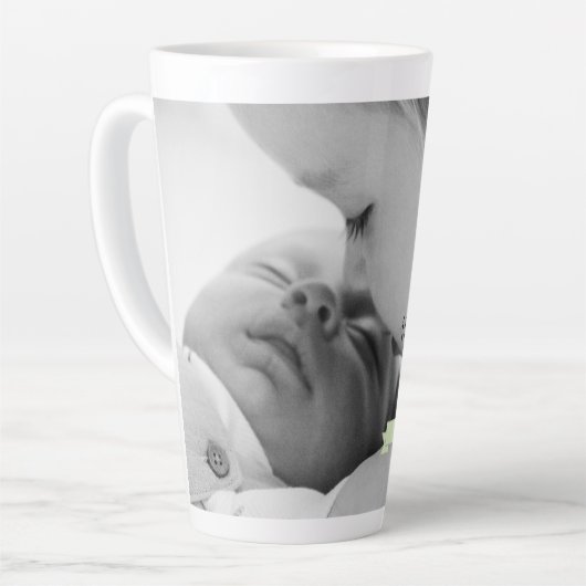 Mint Green Minimalist Photo Moederdag Latte Mok (Linkerhoek)