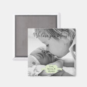 Mint Green Minimalist Photo Moederdag Magnet Magneet (Voorkant / Achterkant)