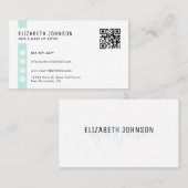 Mint Green Minimalist Simple QR Code Visitekaartje (Voorkant / Achterkant)