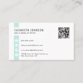 Mint Green Minimalist Simple QR Code Visitekaartje (Voorkant)