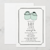 Mint Green Moccasins Boho Baby shower Kaart (Voorkant / Achterkant)