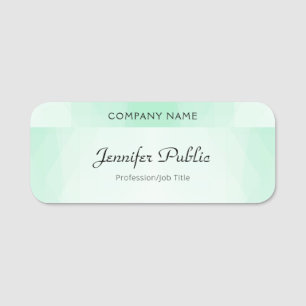 Mint Green Modern Handgeschreven de Sjabloon van h Naamplaatje