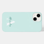 Mint & Green Modern Initiaal Monogram Case-Mate iPhone Case (Achterkant (horizontaal))