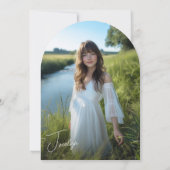 Mint Green Modern Photo Afstuderen aangekondigd Kaart (Achterkant)