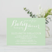 Mint Green Moderne Baby shower Invitation (Debout devant)