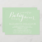 Mint Green Moderne Baby shower Invitation (Devant / Derrière)