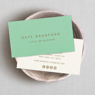 Mint Green Moderne Minimalistische Professional Visitekaartje