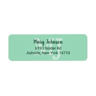 Mint Green Monogram 2 Initialen met twee letters M Etiket