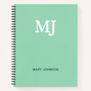 Mint Green Monogram 2 Initialen met twee letters M Notitieboek