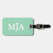 Mint Green Monogram 3 Initialen met drie letters M Bagagelabel (Voorkant horizontaal)