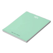 Mint Green Monogram 3 Initialen met drie letters M Notitieblok (Gedraaid)