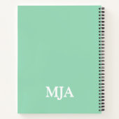 Mint Green Monogram 3 Initialen met drie letters M Notitieboek (Achterkant)