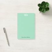 Mint Green Monogram 3 Initialen met drie letters M Post-it® Notes (Kantoor)