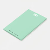 Mint Green Monogram 3 Initialen met drie letters M Post-it® Notes (Schuin)