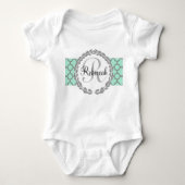 Mint Green  Monogram Romper (Voorkant)