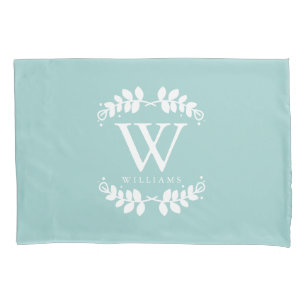 Mint Green Monogrammed Kussensloop