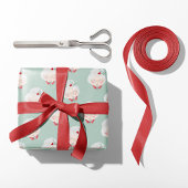 Mint Green Mrs. Claus Wrapping Paper Cadeaupapier