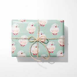 Mint Green Mrs. Claus Wrapping Paper Cadeaupapier