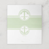Mint Green Nautical Anchor Reception Place Card (Buitenkant ongevouwen)