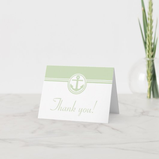 Mint Green Nautical Ancre Mariage Merci Cartes (Devant)