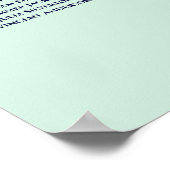 Mint Green & Navy 20 Table Wedding Seating Chart Poster (Hoek)