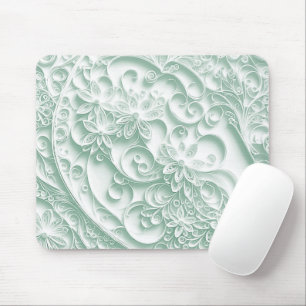 Mint Green Paper Quilling Daisy Design Muismat