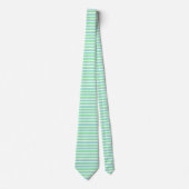 Mint Green, Pastel Blue en White Stripes Stropdas (Voorkant)