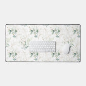 Mint Green Pastel Floral Greenery Motif (Clavier et souris)