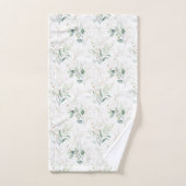 Mint Green Pastel Floral Greenery Motif (Serviette à main)
