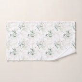 Mint Green Pastel Floral Greenery Motif (Serviette à main)