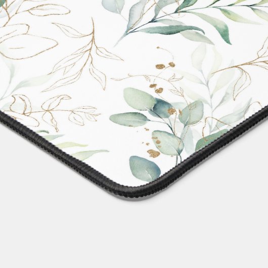 Mint Green Pastel Floral Greenery Pattern Bureaumat (Hoek)