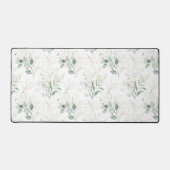 Mint Green Pastel Floral Greenery Pattern Bureaumat (Voorkant)