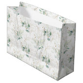 Mint Green Pastel Floral Greenery Pattern Groot Cadeauzakje (Voorkant Gekanteld)