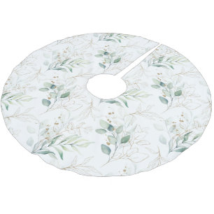 Mint Green Pastel Floral Greenery Pattern Kerstboom Rok