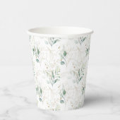 Mint Green Pastel Floral Greenery Pattern Papieren Bekers (Rechts)