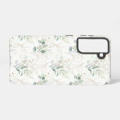 Mint Green Pastel Floral Greenery Pattern Samsung Galaxy Hoesje (Achterkant horizontaal)
