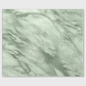 Mint Green Pastel Marble Stone Abstract Metal Lux Cadeaupapier (Vlak)