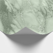 Mint Green Pastel Marble Stone Abstract Metal Lux Cadeaupapier (Hoek)