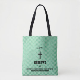 Mint Green Pattern Bible Chapter Verse Christelijk Draagtas