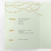 Mint Green Photo Quinceanera Drieluik Uitnodiging (Binnenzijde eerst)