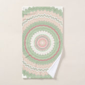 Mint Green Pink Mandala Bad Handdoek (Handdoek)