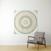 Mint Green Pink Mandala Wandkleed (In Situ (horizontaal))