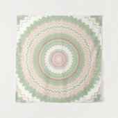 Mint Green Pink Mandala Wandkleed (Voorkant)