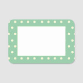 Mint Green Polka Dot Customizable Naamplaatje (Voorkant)