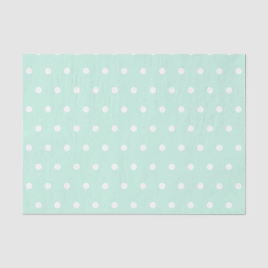 Mint Green Polka Dot Tissuepapier (Voorkant)