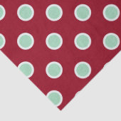 Mint Green Polka stippen op maroon tissuepapier (Detail)