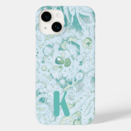 Mint green psychedelic monogram Case-Mate iPhone 14 hoesje