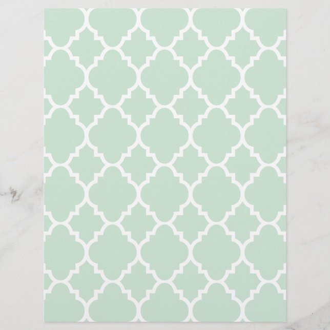 Mint Green Quatrefoil Moroccan Pattern (Voorkant)